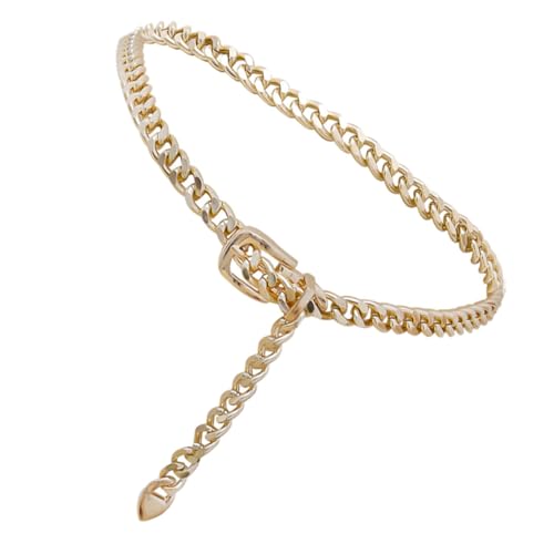 FRCOLOR 1 Stück Verstellbare Damen Taillenkette Metall Körperkette für Strandpartys Nachtclubs und Hochzeiten Robuste und Langlebige Gürtelkette Gold Geeignet für Verschiedene Outfits von FRCOLOR