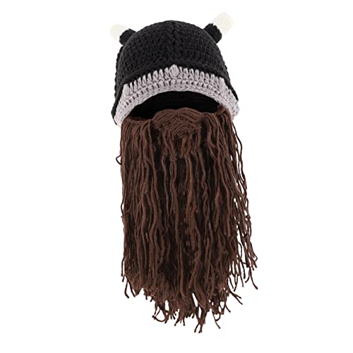 FRCOLOR 1 Stück Viking Cosplay Hut mit Hörnern Halloween Kostümzubehör für Erwachsene Warmes Kopfschmuck für Partys Rollenspiele von FRCOLOR