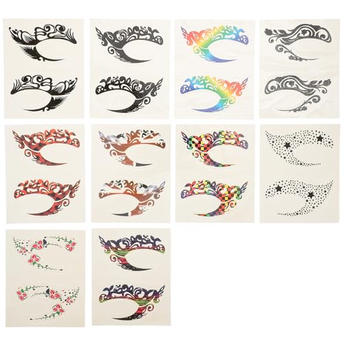 FRCOLOR 10paare Selbstklebende Augen-makeup-sticker Für Temporäre Eyeliner Lidschatten-applikationen Für Cosplay Und Alltag von FRCOLOR