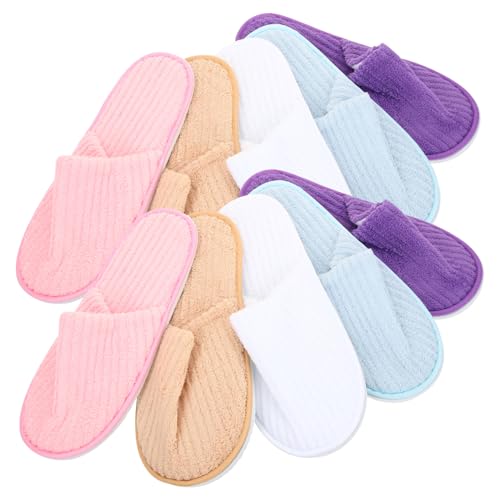 FRCOLOR 10 Paare Hausschuhe Fleece Hausschlappen Winter Warm Rutschfest für Damen Herren Gäste Indoor Pantoffeln in Weiß Gelb Rot FRCOLOR 10 Paare Hausschuhe Fleece Hausschlappen Winter Warm Rutschfest für Damen Herren Gäste Indoor Pantoffeln in Weiß Gelb Rot von FRCOLOR