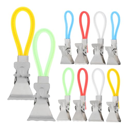 FRCOLOR 10 Stück Multifunktionale Handtuchklammern Aus Metall Und Kunststoff Für Strand Bad Küche Sicheres Spanndesign von FRCOLOR