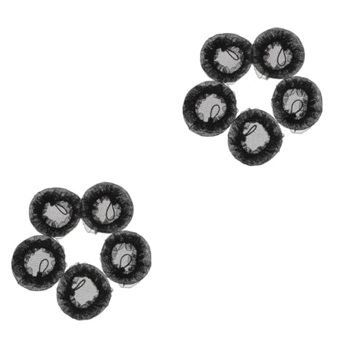 FRCOLOR 10 Stk Haarnetz Mit Kordelzug Perlhaarnetz Dutt-haarnetz Brötchen Kopfschmuck Haar-snood-dutt-abdeckung Blumenhaarnetze Ballett Brötchennetz Haarschmuck Für Frauen Nylon von FRCOLOR