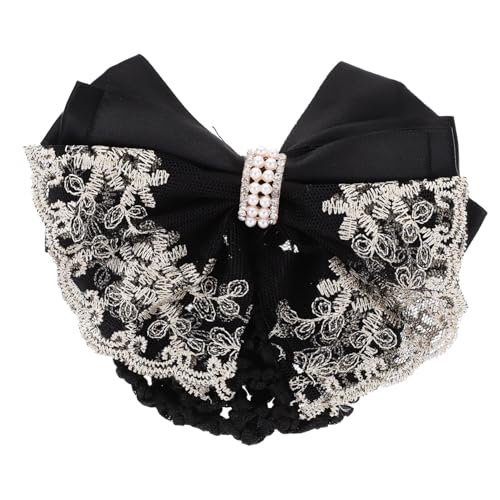 FRCOLOR 10 Stk Schwarze Haarnetzklammer Aus Gazespitze Haarknotenklammern Für Frauen Perückenaufbewahrung Haarnetze Für Frauen Haarspange Für Die Arbeit Haarnadeln Black Polyester-gürtel von FRCOLOR