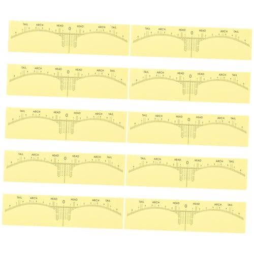 FRCOLOR 10 Stück Augenbrauen Lineal Präzise Positionierungshilfe für Symmetrische Augenbrauen Einweg PVC Sticker für Microblading Augenbrauenstift und Make Up Design von FRCOLOR