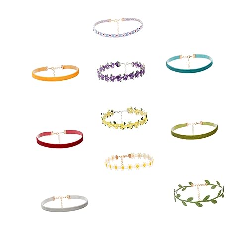 FRCOLOR 10 Stück Blumenkette Set Halsketten Blumenschmuck Choker-Halskette Mädchen Halskette schmuck für Halskette Mädchenhalskette Schnur von FRCOLOR