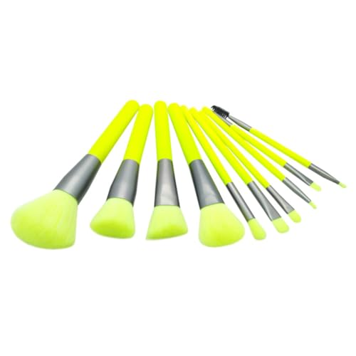 FRCOLOR 10stücke Teiliges Pinselset Für Make-up Bunte Kosmetikbürsten Synthetischen Fasern Anwendung Für Und Mädchen Einfach Zu Reinigen Leuchtendes Design Neon-grün von FRCOLOR