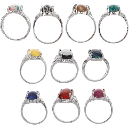 FRCOLOR 10 Stück Chunky Boho Ringe Set Damen Vintage Stapelbare Finger Ringe mit Handmade Schmucksteinen Modische Statement für Kreative Styles von FRCOLOR