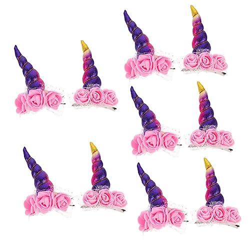 FRCOLOR 10 Stk Halloween-haarspangen Haarspangen Für Kinder Jugendliche Haarspangen Kinder Schnappen Haarspangen Haarschleife Einhorn-gastgeschenke Stoff Kleine Hornclip Karikatur von FRCOLOR