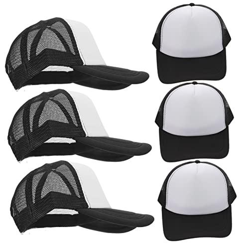 FRCOLOR 10 Stück Leere Baseballkappe aus Mesh UV Hüte für Männer Baseballmützen Wärmeübertragungshut Erwachsene Sublimations-Baseballkappen Wärmeübertragungskappe DIY-Kappe Schwamm Schwarz von FRCOLOR