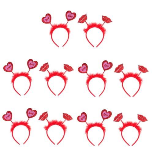 FRCOLOR 10 Stk Liebe Stirnband Love Hearts Haarreifen Valentinstag Kopf Bopper Karneval Herz Stirnband Party-herz-stirnband Vday Partyzubehör Amor Stirnband Haarschmuck Mode Plastik Schal von FRCOLOR