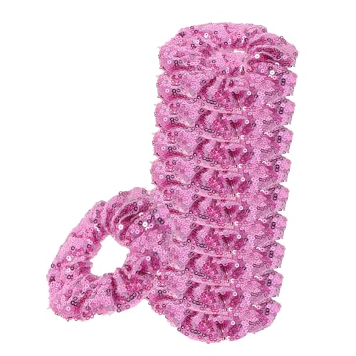 FRCOLOR 10 Stück Mehrteiliges Glitzer Pailletten Haargummi-Set Elastische Scrunchies für Damen Mädchen Sanfte Fixierung Haarfreundlich Funkelnde Pferdeschwanzhalter für Partys Hochzeiten von FRCOLOR