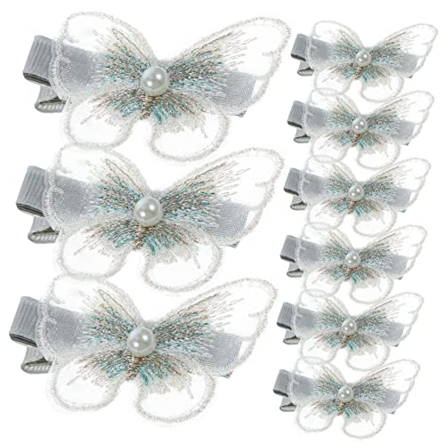 FRCOLOR 10 Stück Metall Schmetterling Haarnadel Haar Topper Mädchen Haarschmuck Stoff Weiße Haarnadeln von FRCOLOR
