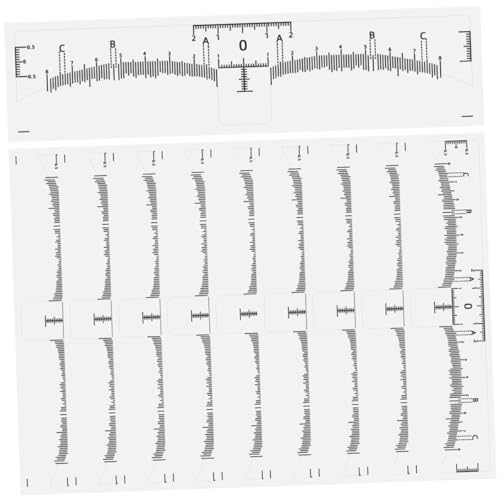 FRCOLOR 10 Stück Teiliges Augenbrauen Lineal aus PVC Einmalige Klare Aufkleber für Präzises Microblading und Augenbrauen Make Up Werkzeuge für und Profis von FRCOLOR