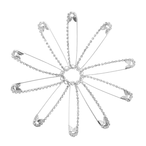 FRCOLOR 10 Stück Teiliges Broschen Sicherheitsnadeln aus Zinklegierung mit Funkelnden Strasssteinen U Förmige Schmucknadeln für Kleidung Vielseitige Anstecknadeln für Pullover Schals FRCOLOR 10 Stück Teiliges Broschen Sicherheitsnadeln aus Zinklegierung mit Funkelnden Strasssteinen U Förmige Schmucknadeln für Kleidung Vielseitige Anstecknadeln für Pullover Schals von FRCOLOR