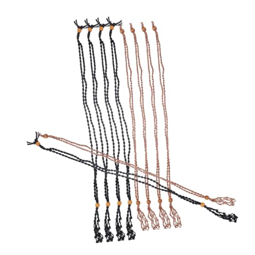 FRCOLOR 10 Stück Teiliges Handgewebte Steinhalter Halsketten Gewachster Schnur Verstellbare Langlebig und Hautfreundlich für DIY Schmuckherstellung und Natürliche Perlen Anhänger von FRCOLOR