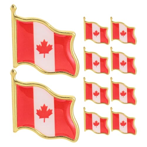 FRCOLOR 10 Stück Teiliges Metall Anstecknadeln Flagge Broschen Leicht und Robust Kanadisches Ahornblatt als Patriotisches für Männer und Frauen Kleidung Rucksack Hut von FRCOLOR