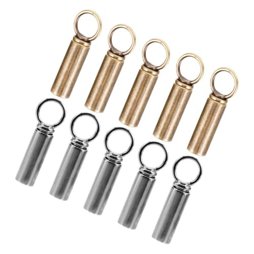 FRCOLOR 10 Stück Teiliges Metall Kordelstopper in Silber und Bronze Robuste Endstücke für Hoodie und Hosenkordeln Stilvolle Seilverschlüsse für Jacken Mützen und Outdoor Bekleidung von FRCOLOR