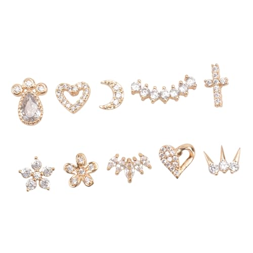 FRCOLOR 10 Stück Teiliges Ohrpiercing Ohrstecker Zirkonia Ohrknorpel Piercings Vielseitig Tragbar Modisch für Damen und Partys Geeignet von FRCOLOR