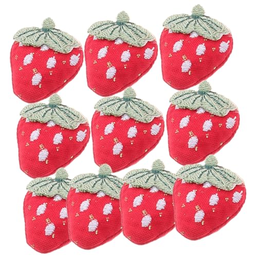 FRCOLOR 10 Stück Teiliges Rote Erdbeer Dekorative Haar und Broschen Accessoires Aus Koreanischem Stoff Süße DIY Party Haarnadeln Für Mädchen Vielseitige Stylings von FRCOLOR