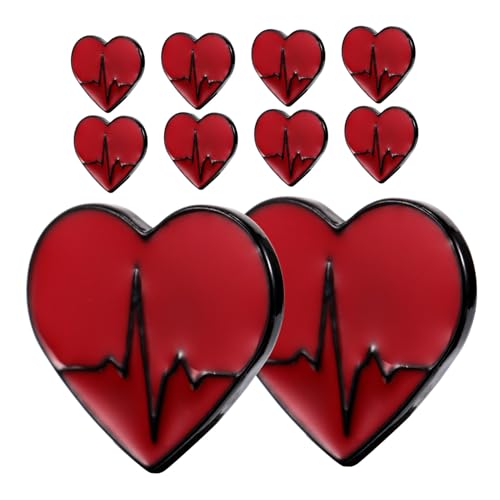FRCOLOR 10 Stück Teiliges Rote Herz Broschen Anstecknadeln aus Zinklegierung Modische und Vielseitige Herz-pins für Damen und Herren Eleganter Schmuck für Kleidung Anzug Schal Hochzeit von FRCOLOR