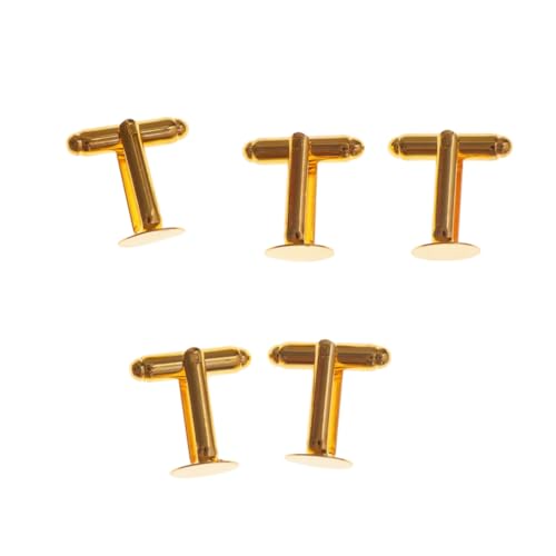 FRCOLOR 10 Stück Teiliges Runde Metall Manschettenknöpfe Gold für Herren Stilvolle und Vielseitige Cufflinks für Formelle Anlässe und Outfits für zu Geburtstagen Weihnachten und Vatertag von FRCOLOR