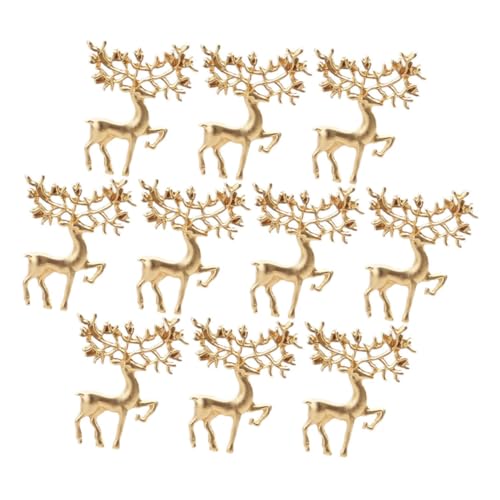 FRCOLOR 10 Stück Teiliges Weihnachtsbroschen Elch Anstecknadeln aus Legierung Modische Mattgoldene Reversnadeln Kreative -motiv Broschen für Damen Kleidung Schals Hüte Festliche von FRCOLOR