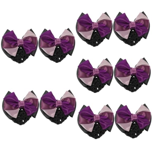 FRCOLOR 10 Stück Trommelhammer Haarspangen Netz Haarknoten Schleife Haarnetz Schwarz Haarschleife Damen Haarschmuck Damen Snood Haarspange Haarpolsterung Für Hochsteckfrisuren von FRCOLOR