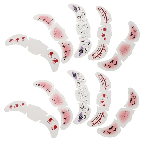 FRCOLOR 10 Stück Wasserdichte Freckles Aufkleber für Halloween Realistische Make Up Patches für Cosplay Partys und Outdoor Events von FRCOLOR