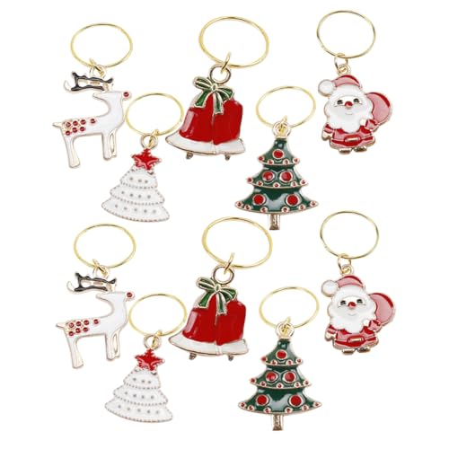 FRCOLOR 10 Stück weihnachts haarschmuck weihnachtshaarschmuck weihnachtlicher haarschmuck Reifen Goldringe für Frauen Haarnadel Klammer Geflochtene Manschetten Dreadlock-Schmuck Legierung von FRCOLOR
