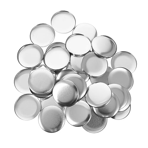 FRCOLOR 100 Sätze DIY Button Badge Material Eisenboden Pin Rohlinge mit Transparenter Folie Wiederverwendbar Vielseitig für Anstecknadeln Basteln Kleidung Schuhe Taschen Zubehör von FRCOLOR