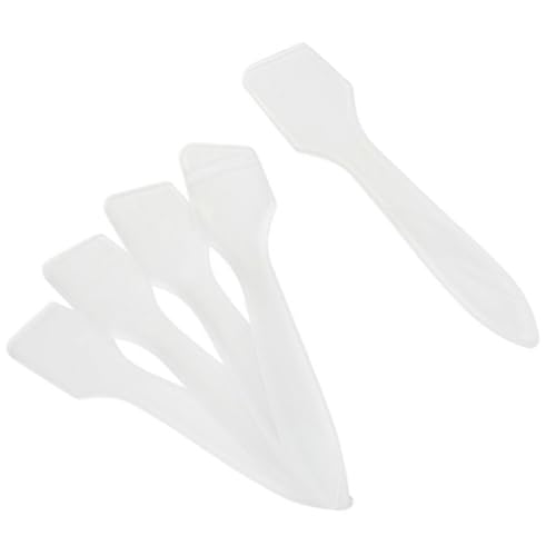 FRCOLOR 100 Stück Einweg Make Up Spatel Kosmetikspatel mit Mattiertem Kopf Kunststoff Löffel für Cremes Mischen und Probenahme Ergonomisch und für Gesichtspflege von FRCOLOR
