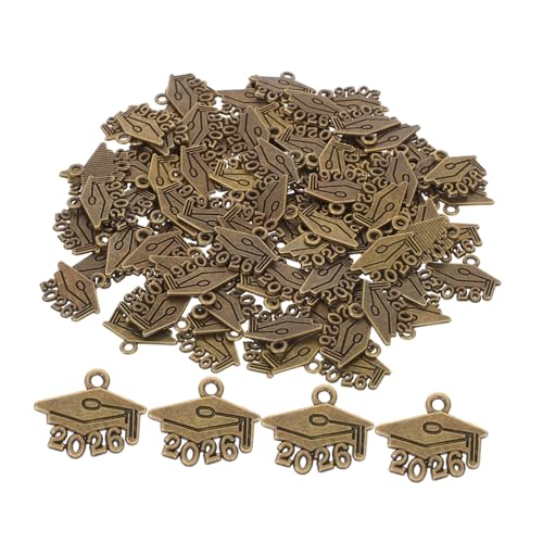 FRCOLOR 100 Stück Teiliges Graduation Cap Charms aus Robustem Zinklegierung Mini Anhänger mit Abschlussmütze für DIY Schmuckherstellung Wie Armbänder Halsketten Schlüsselanhänger und von FRCOLOR