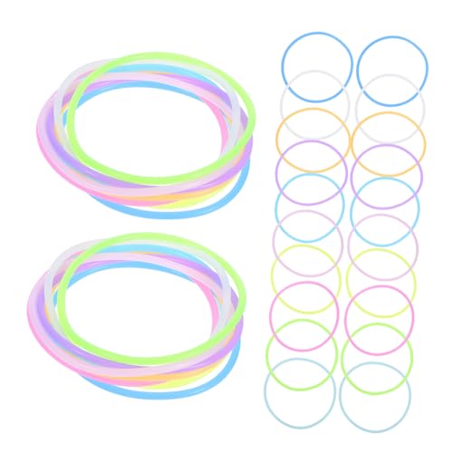 FRCOLOR 100stücke Nachtleuchtende Silikon-haarbänder Bunte Armbänder Für Damen Und Mädchen Für Disco-partys Spielzeug-party- Strapazierfähig Und Vielseitig Einsetzbar von FRCOLOR