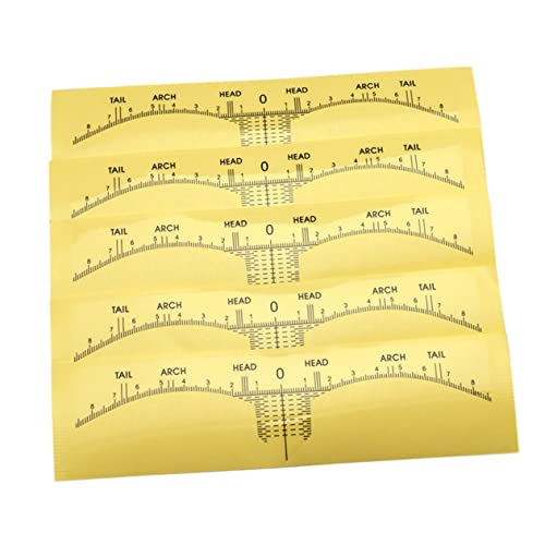 FRCOLOR 10St Messschieber brow tool augenbrauen kit eyebrow stencil augenbrauenschablone augenbrauen aufkleber klare Augenbrauenform Augenbrauenlineal Microblading-Zubehör werkzeug Yellow von FRCOLOR