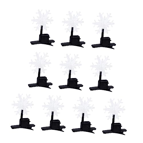 FRCOLOR 10 Stück Haarspangen 3d Schneeflocke Weihnachtshaar für Mädchen Party Haarschmuck Flash Weihnachtshaarnadel Schneeflocke Haarspangen Set von FRCOLOR