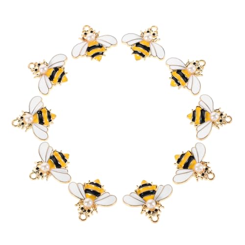 FRCOLOR 10stücke Einzigartige Bienenanhänger Zum Basteln Schmuckzubehör Aus Legierung Anhänger in Bienenform Mit Eingelegten Kunstperlen Zum Herstellen Von Ohrringen Und Halsketten von FRCOLOR