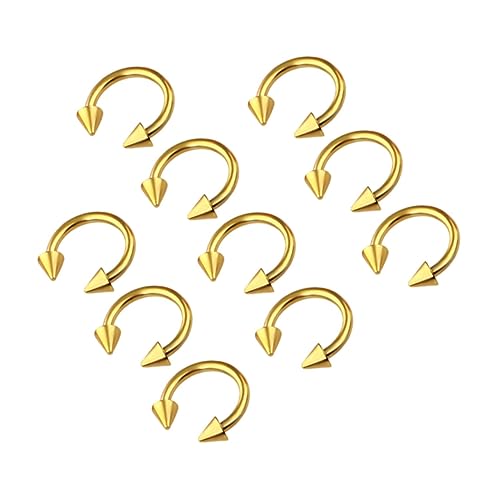 FRCOLOR 10Stücke Nasenringe Teiliges Hypoallergene Piercing Schmuck Für Damen Herren Robuste Glatte Oberfläche Trendige Nasendekoration Für Partys von FRCOLOR