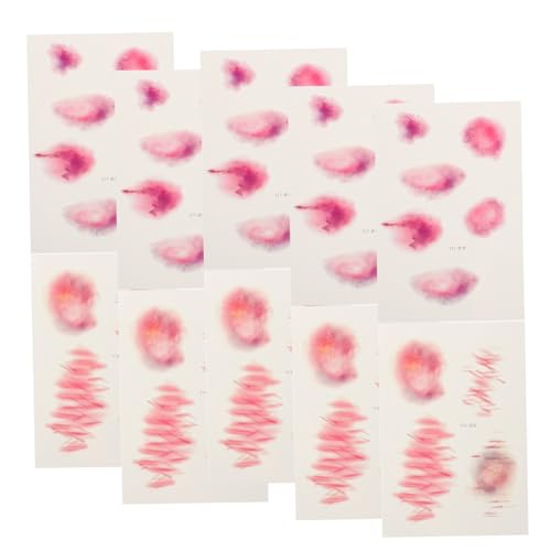 FRCOLOR 10blätter Temporäre Wundtattoo-aufkleber Halloween-simulation Narbe Für Erwachsene Maskerade Streich Party Gastgeschenke Make-up-requisiten Dekorationen von FRCOLOR