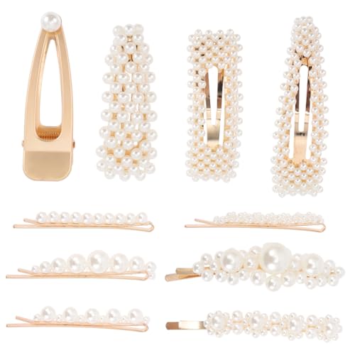 FRCOLOR 10st Perlen-haarspangen-set Perlenspange Perle Haarspange Hochzeit Perlenhaarspange Perle Haarkralle Clip Damenanzüge Haarschmuck Klauenclip Acryl Mädchen Braut Weiß von FRCOLOR