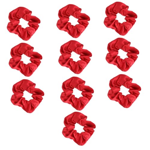 FRCOLOR 10st Roter Doppelpunkt Rote Haargummis Für Mädchen Große Satin Scrunchies Haargummis Mit Farbverlauf Große Satin-haargummis Haarband Für Mädchen Stoff Fräulein Stirnband Schlafen von FRCOLOR