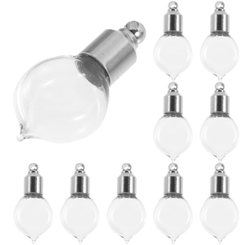 FRCOLOR 10stücke Mini Nachfüllbare Glasflaschen Mit Schraubverschluss Transparente Schmuckanhänger Für Parfüm Und Öle Praktisch Für Bastelprojekte von FRCOLOR