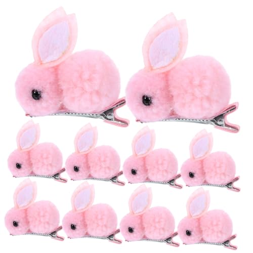 FRCOLOR 10stücke Niedliche Bunny Haarspangen Für Mädchen Weiche Farbenfrohe Haarschmuck-accessoires Für Ostern Und Festliche Anlässe Für Süße Frisuren Und Sicheren Halt von FRCOLOR