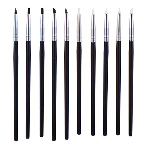 FRCOLOR 10stücke Teiliges Silikon Nagelkunst Set Wiederverwendbare Prägestifte Maniküre Und Skulptur Werkzeuge Für Details Und Kreative Designs Für Profis Und Hobbykünstler von FRCOLOR