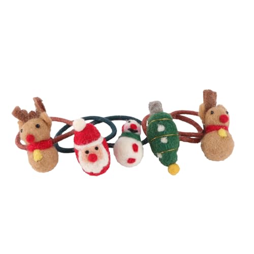 FRCOLOR 10stücke Weihnachts-haarseil Filz Haargummis Mit Elastischen Bändern Weihnachts-haaraccessoires Für Damen Und Mädchen Für Festlichkeiten Und Besondere Anlässe von FRCOLOR