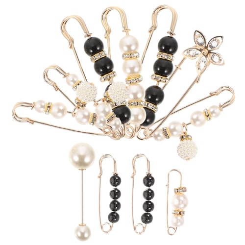 FRCOLOR 11 Stück Teiliges Broschennadeln aus Legierung mit Eleganten Kunstperlen Vielseitige Sicherheitsnadeln für Taillenverkleinerung Modische Schmucknadeln für Hosen Strickjacken und von FRCOLOR