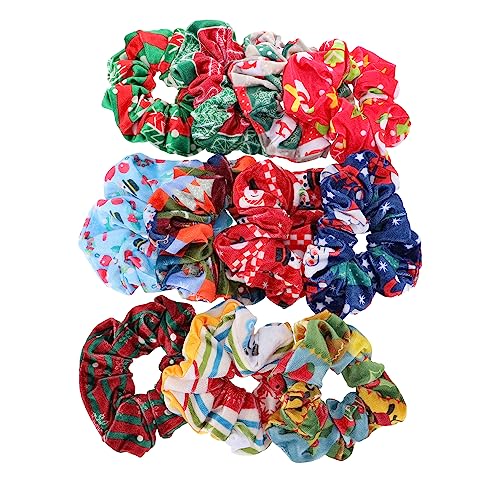 FRCOLOR 11St Weihnachtshaargummi Haarbänder für Damen Weihnachtsgummis Inhaber haarspange weihnachten weihnachtshaarspangen haarschmuck Gummibänder knusprig elastische Haarbänder Flanell von FRCOLOR