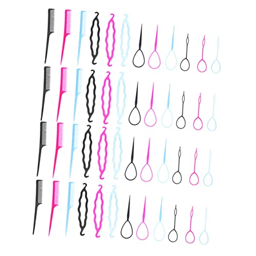 FRCOLOR 12 Sätze Flechtwerkzeug-set Haarnetze Für Dutt Gebäck Frauen Rundbürste Fön Haarbürste Männer Haarzubehör Stifte Klare Haargummibänder Bananen-haarspangen Produkte Rasierer Plastik von FRCOLOR