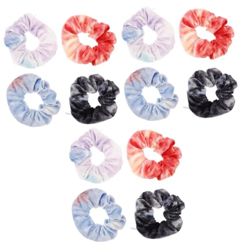 FRCOLOR 12 Stk Farb haarring Haarschmuck Reißverschluss-Scrunchie Haargummibänder Haarband hair styling elastische Haargummis Elastische Pferdeschwanzhalter Haarseile für Mädchen Stoff von FRCOLOR