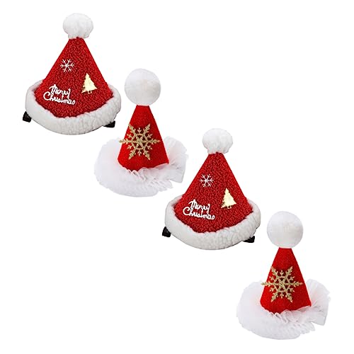 FRCOLOR 12 Stk Haarnadel Haare für Weihnachten Weihnachtsmütze-Haarspange kinder haarschmuck weihnachtshaarspangen weihnachtsdeko Weihnachts-Haarspange Cartoon-Haarspangen Stoff rot von FRCOLOR