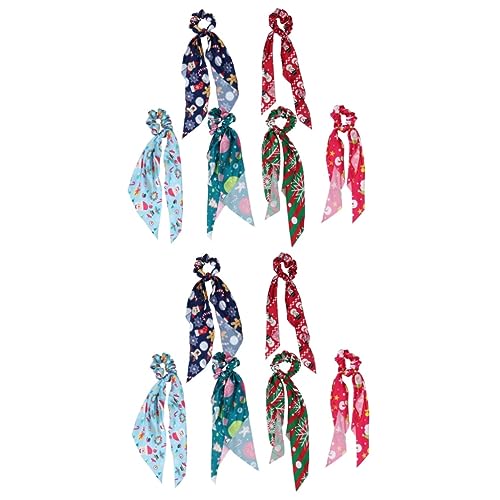 FRCOLOR 12 Stk Haarringe Weihnachts-Haarschmuck Haarseil für Frauen Gummibommeln Pferdeschwanzhalter Geschenkband haarband set weihnachts haarreif Haarbänder Haargummis für Frauen von FRCOLOR